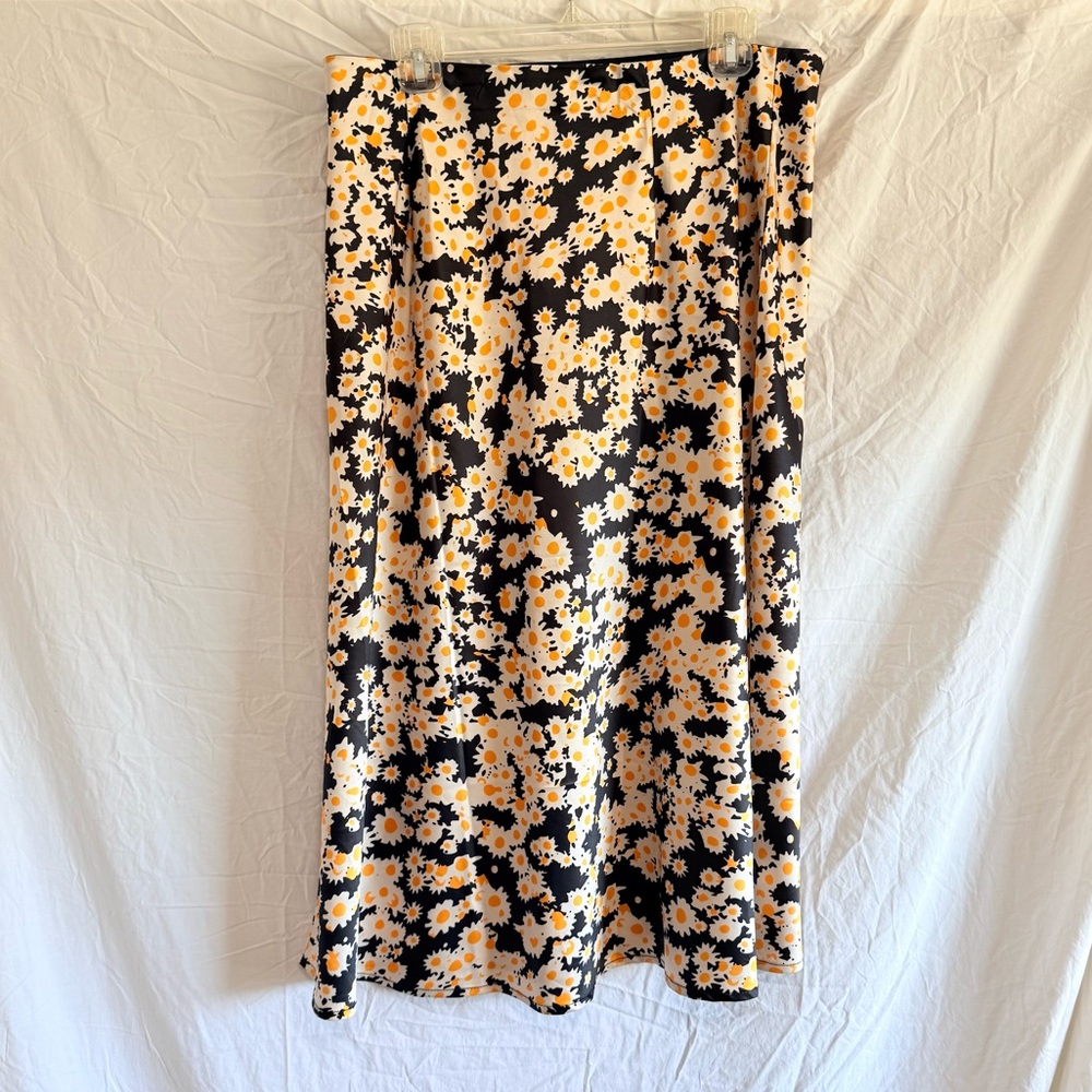 Floral Black and Yellow Women's Skirt